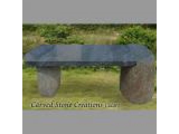 BEN-004, Granite River Rock Bench with Polished Seat