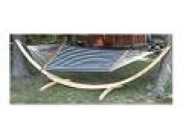 Green Quilted Hammock w/Cypress Arch Stand