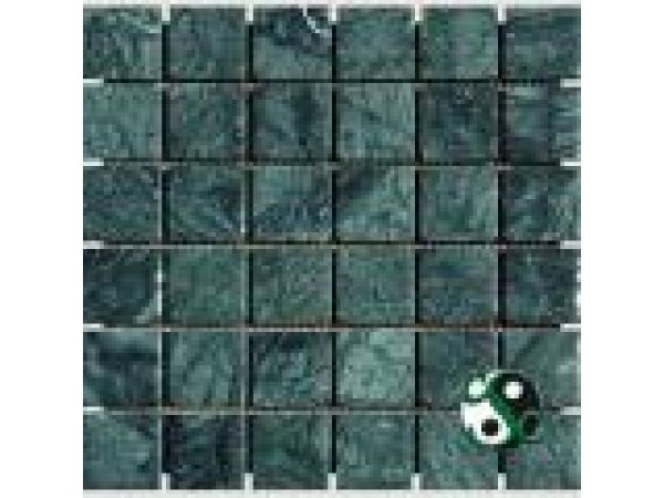 MOS-M057, Dark Green Marble 2x2 Mosaic