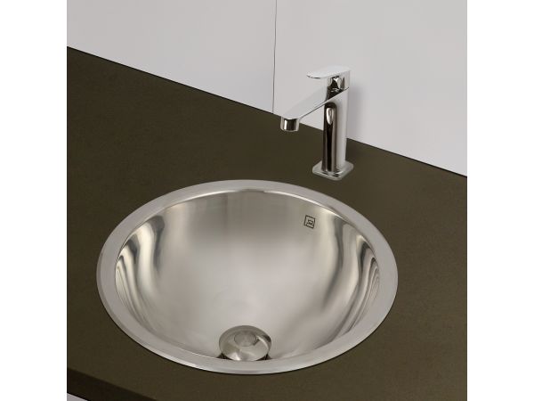 1201 Stainless Steel Polished Round Drop-in or Undermount Lavatory
