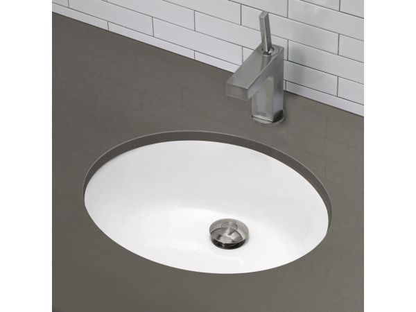 1401 Oval Vitreous China Undermount Lavatory with Overflow