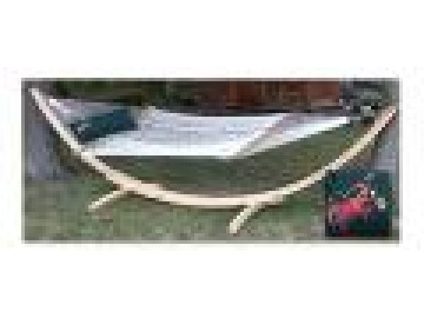 Cotton Woven Hammock w/Cypress Arch Stand and Crab
