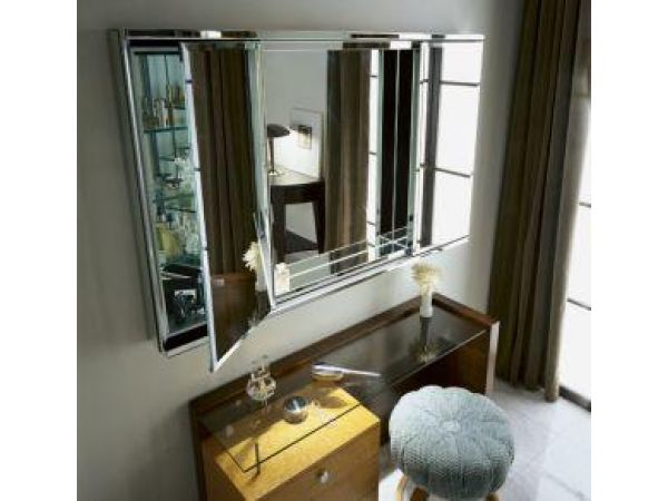 Two Flat Beveled Mirrored Door With Inset Mirror I