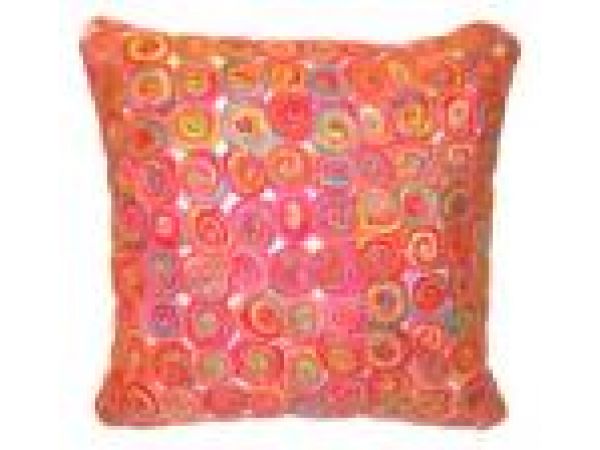 Mille Swirls Pink Square Pillows 18