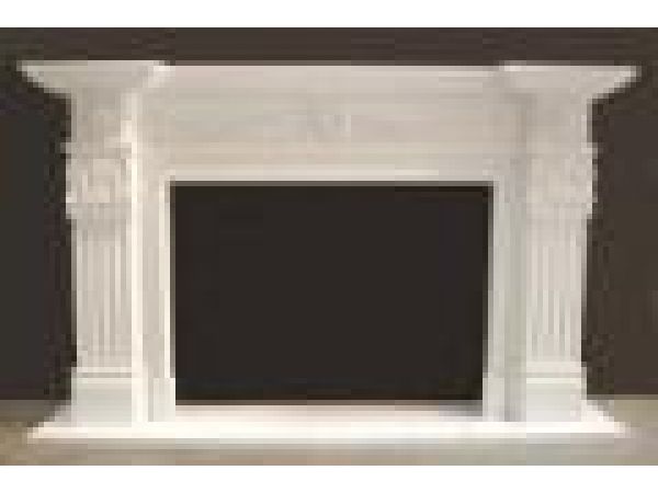 Marble Fireplace Mantels - D404 White