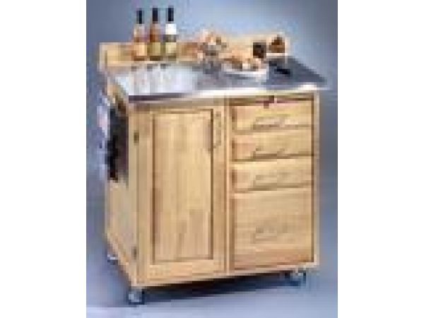 Gourmet Kitchen Cart w/SS Top & Pull Out Cutting B