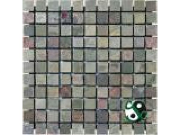 MOS-Q047, Ocean Green Quartzite 1x1 Mosaic