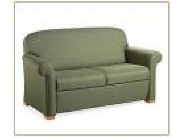 Lawson arm two-seat sofa. Maple hardwood block leg