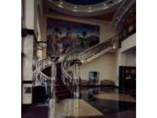 Custom designed--Stainless steel and glass handrails--Redland, California Movie Theater