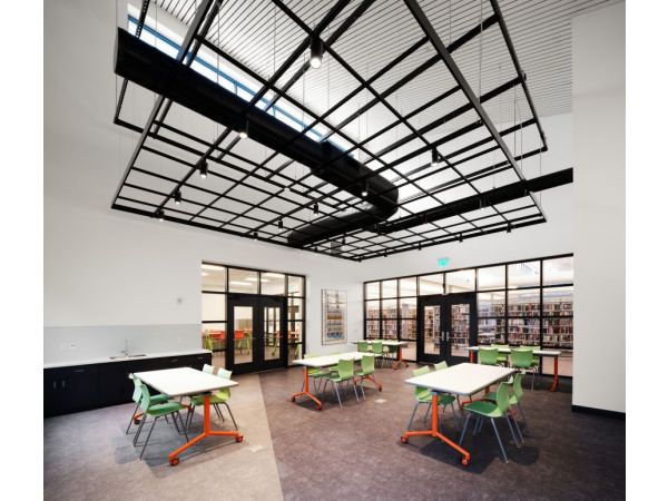 San Marcos Public Library features Rockfon ceiling systems