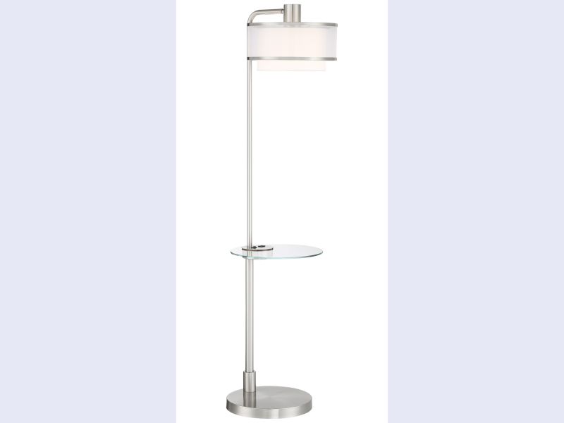 O Vogue Usb Floor Lamp With Tray Table, Vogue Table Lamp Brushed Nickel Lite Source