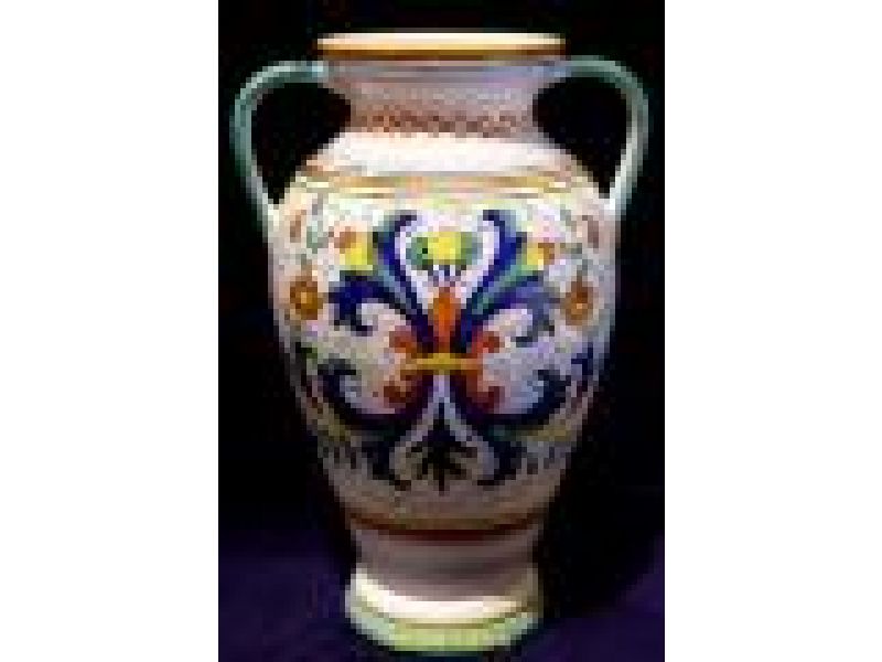 930/30 12'' Vase double handles - Deruta Antica