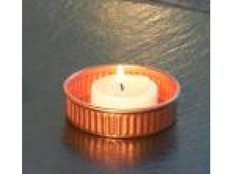 2  Copper Candle Coaster, embossed wall