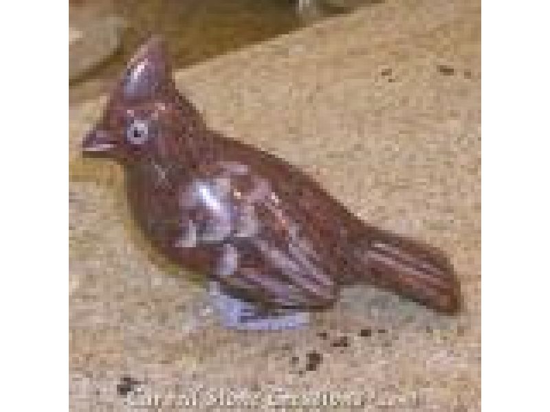 AST-136, Imperial Red Granite Polished and Etched Cardinal Carving