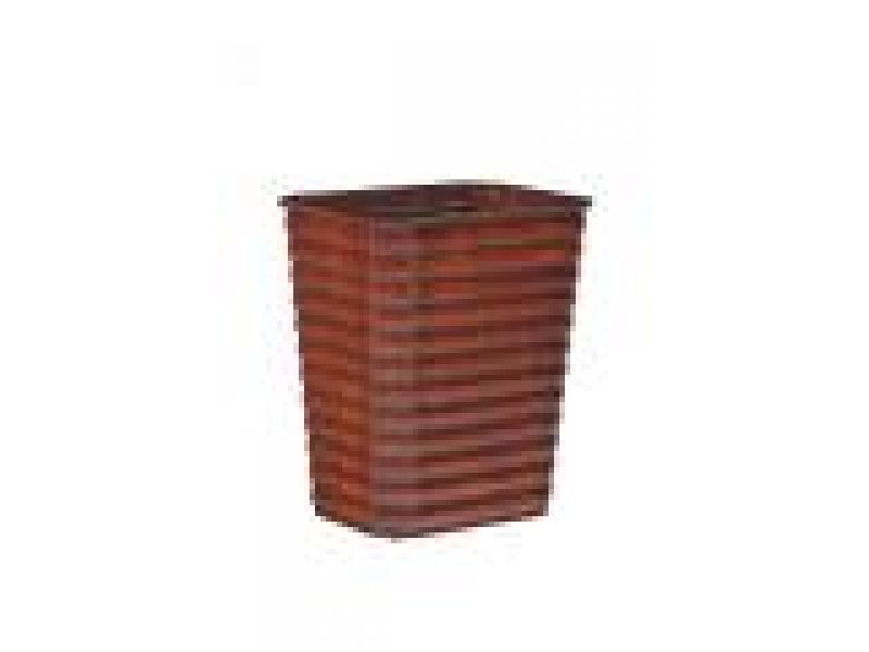 Ribbed Pine Wastebasket-Small w/insert1