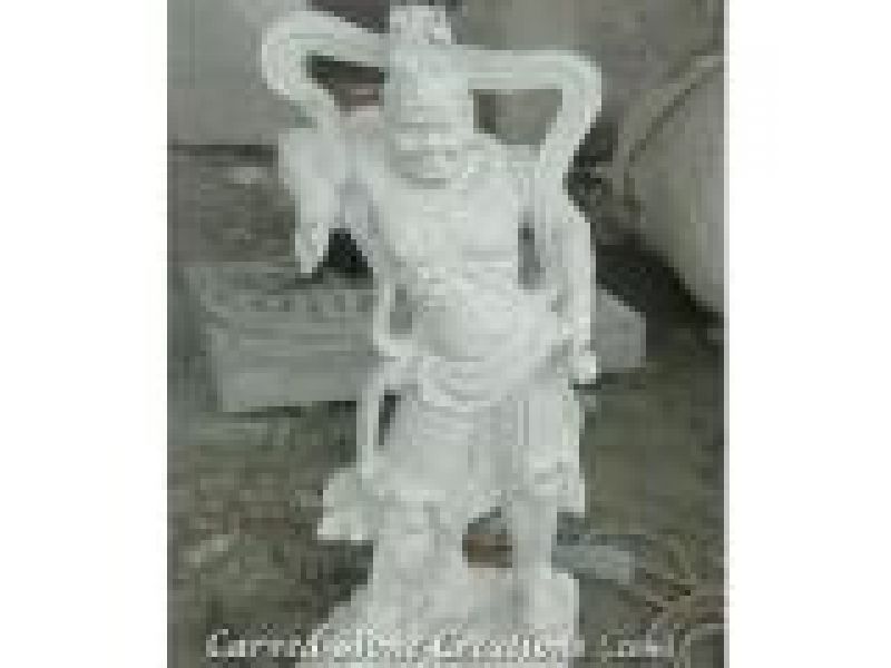 FIG-G006, ''Temple Guard'' -Right Hand-Carved Granite Statue