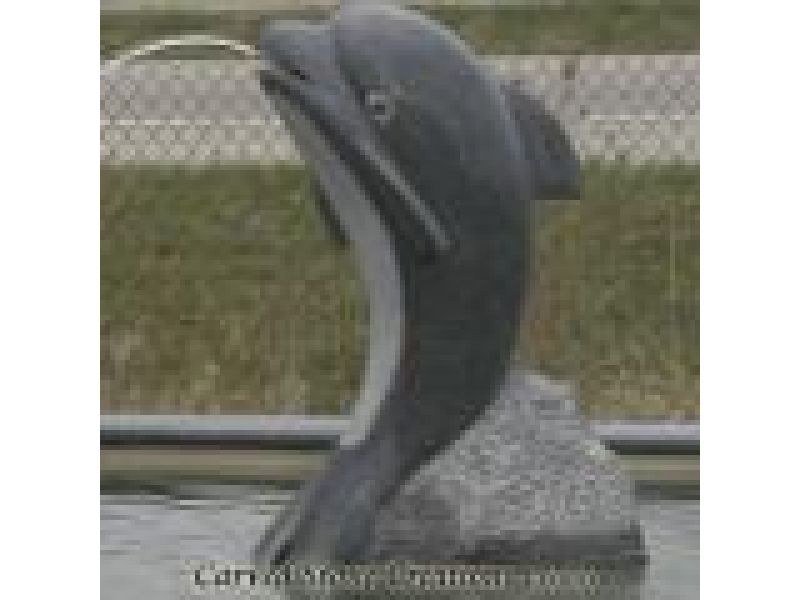 SPF-102, Single Dolphin - Hand-Carved Granite Spitting Fountain