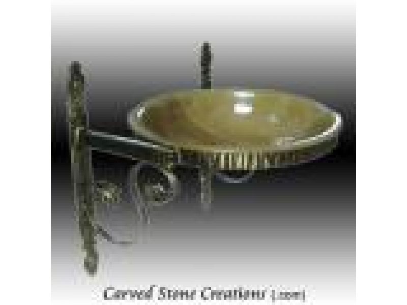 ABS-101, ''Chiseled'' Wrought Iron Wall Mount Vessel Sink Stand