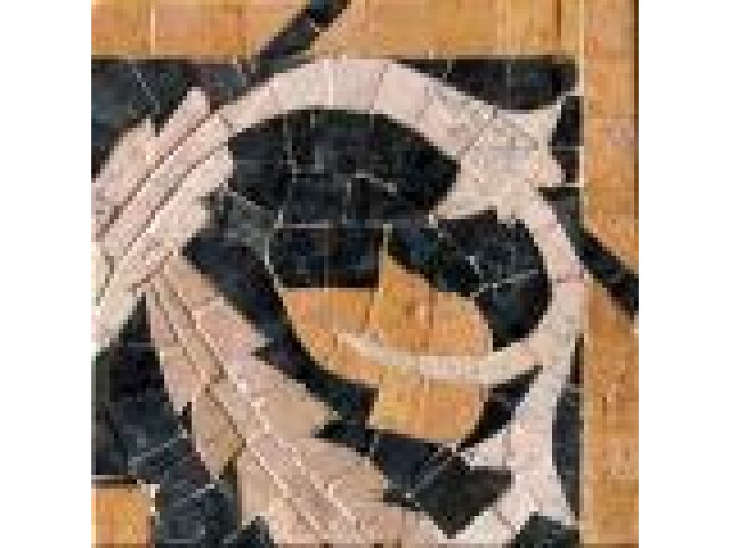 Stone Mosaics-4.5x4.5 Twisting Ivy Corner