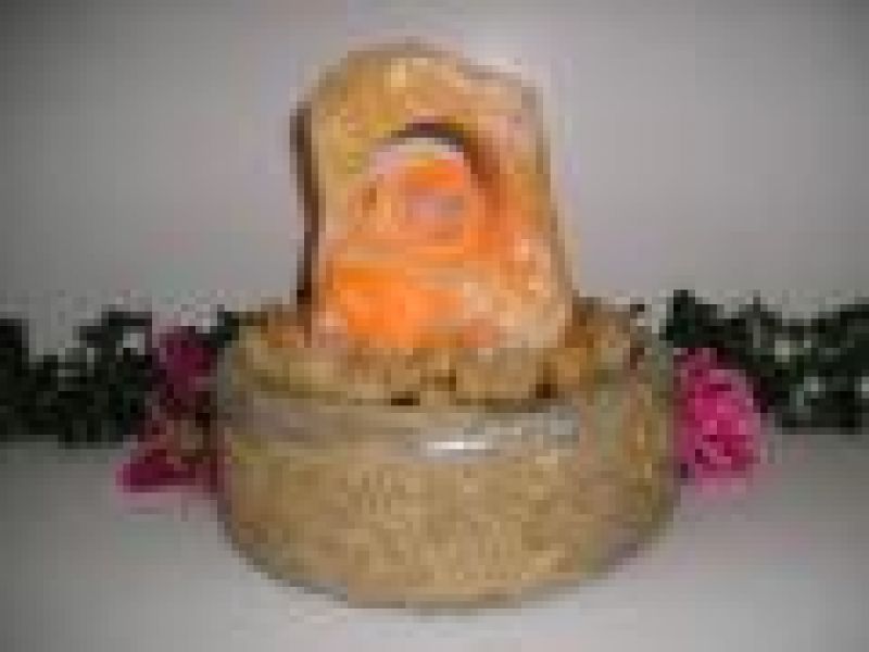 Designer Fountain Orange Calcite-Small With Light