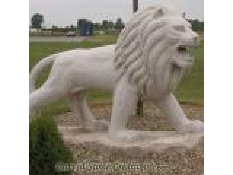 AST-120, ''Magnificant Roaring Lion'' Hand-Carved Granite Lion