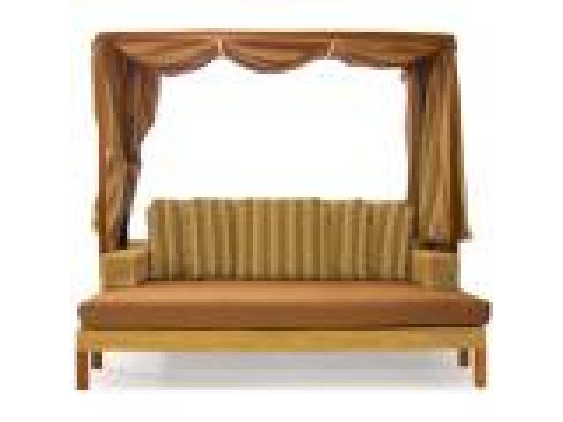 MADRAS TEAK AND WOVEN RESIN DAY BED