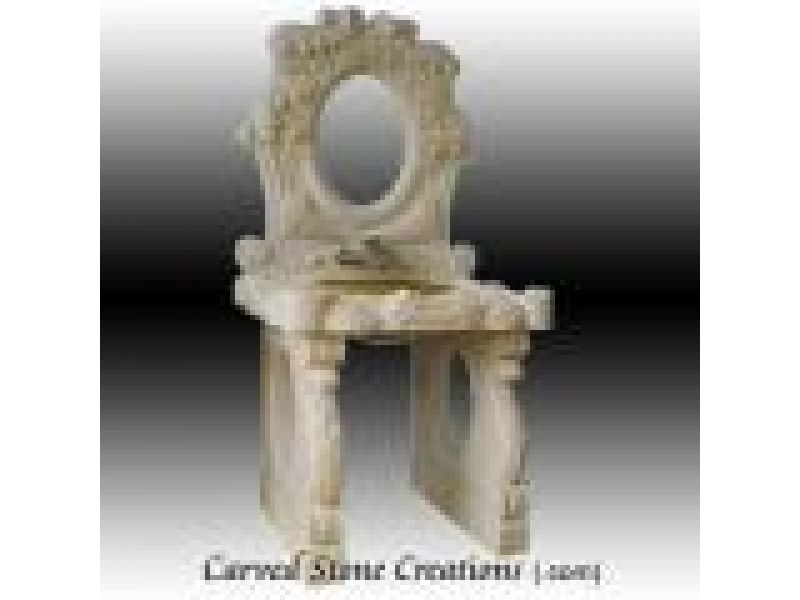 VT-C01, ''Ornate Regent'' Hand-Carved Marble Vanity w/Pedestal Mirror