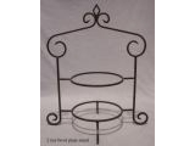 Wrought Iron 2-Tier Plate/Bowl Stand