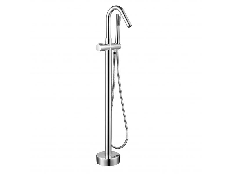 Ballade Floor Mounted Tub Filler Round Faucet with Hand Shower