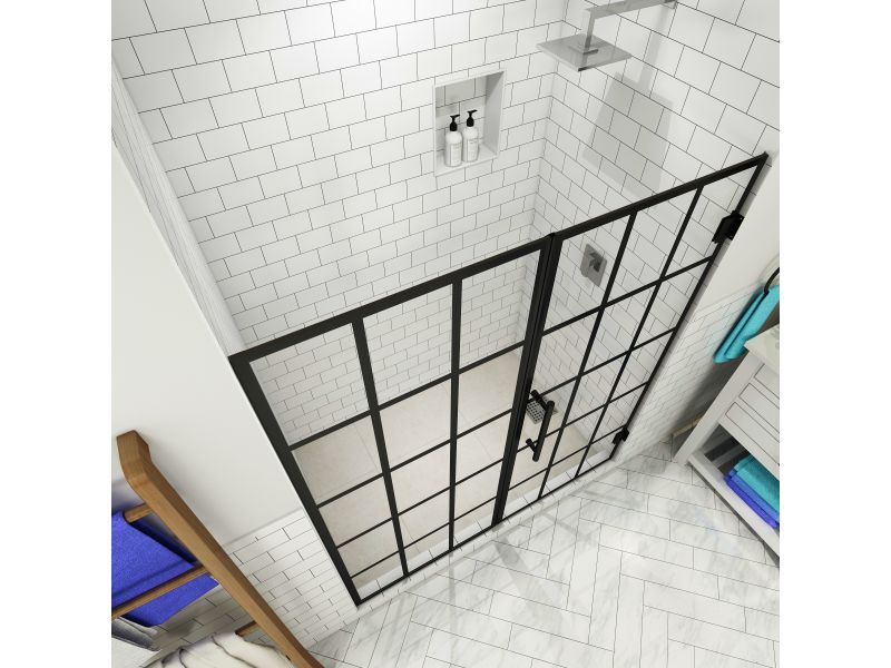 Aston Brienne Frameless French-Style Hinged Alcove Shower Door with StarCast Coating