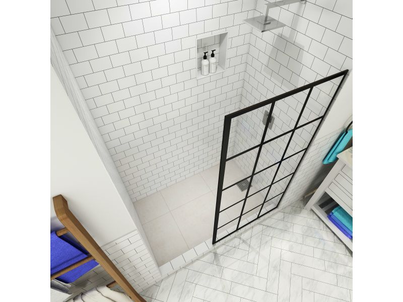 Aston Durance Frameless French-Style Fixed Shower Door Screen with StarCast Coating