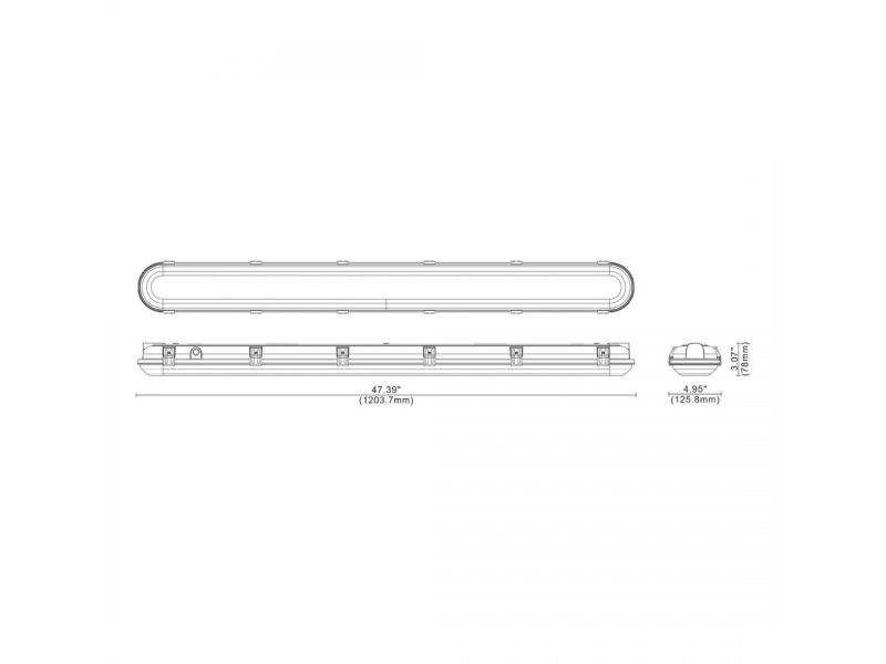 VAEL 30/45/57w LED Vapor Proof Linear Light Fixture