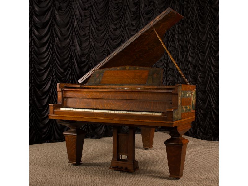 Original Mission Style Oak Gerhard Heintzman Grand Piano