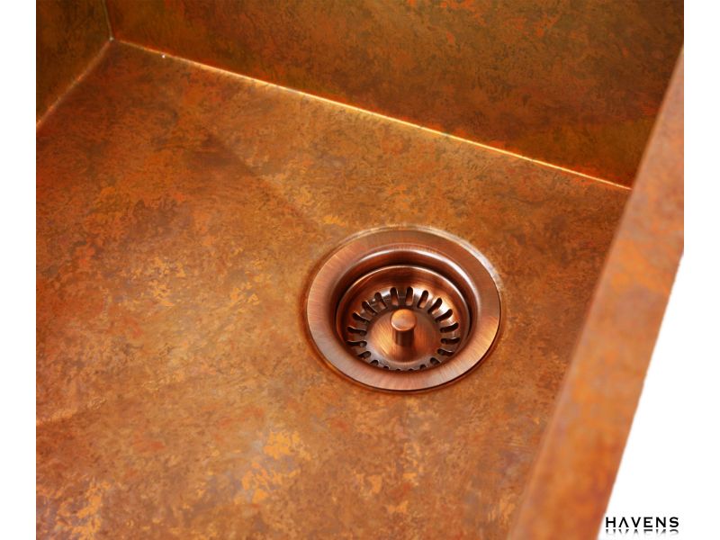 Heritage Copper Sink - Bar & Prep - Under Mount Corner Drain