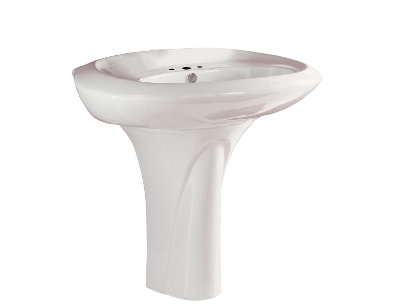 3608-CWH Large White Oval Pedestal with 8 faucet hole 