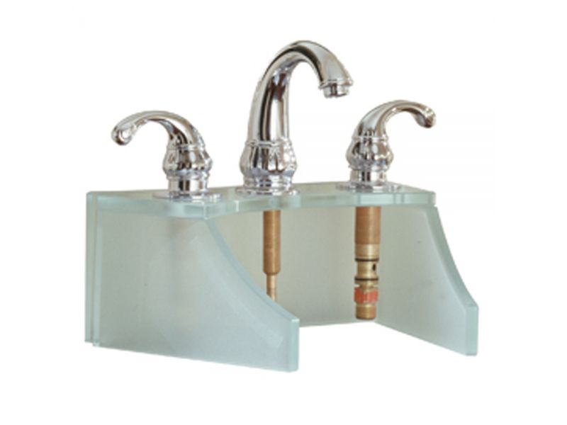 9400T-WH Faucet Stand Tempered Glass Frosted White