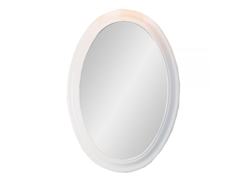 9805-WH Waterfront Oval Wood Mirror in White