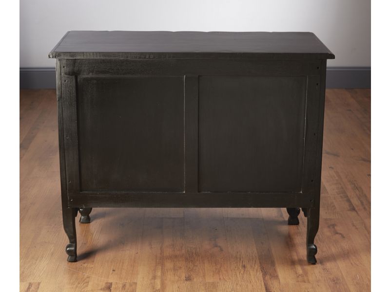 43525-BP Three Drawer Chest, Black with Pickled Finish