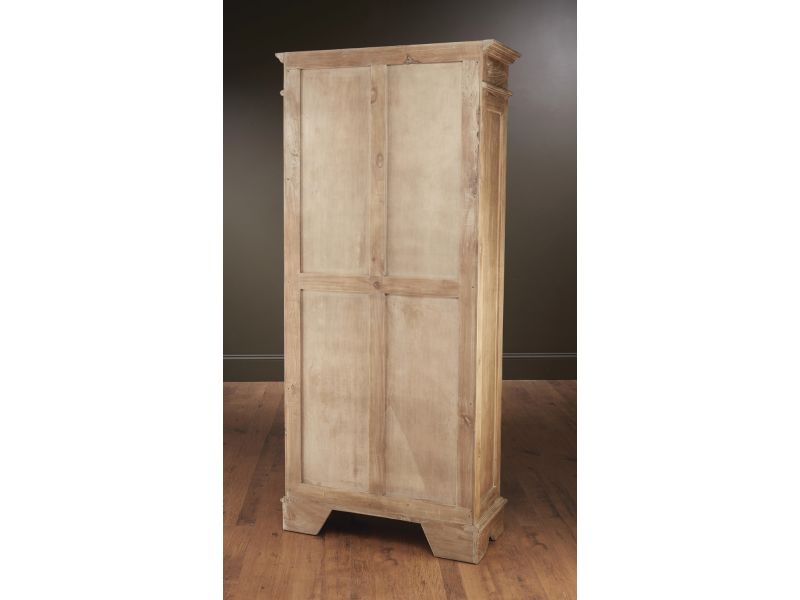 43839-PB  Four Door Cabinet, Pickled with Black Finish