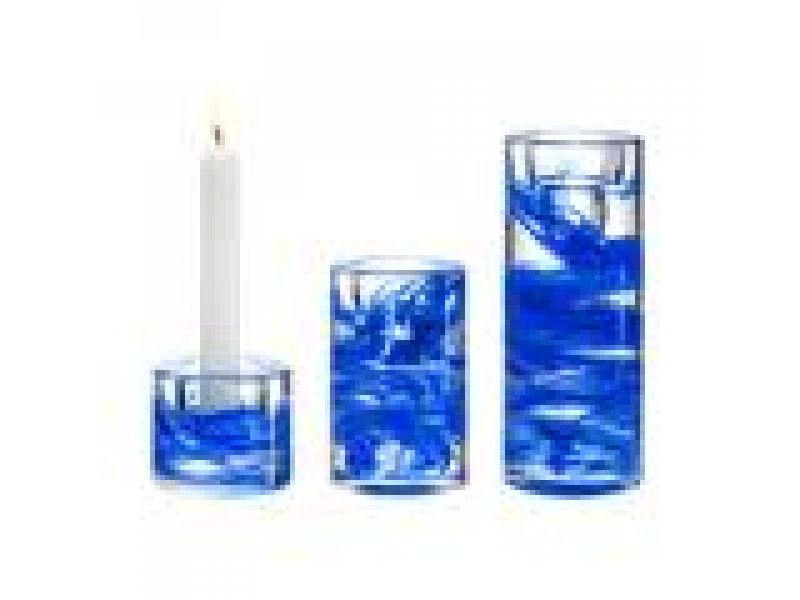 Colonne Candlesticks Blue set of 3