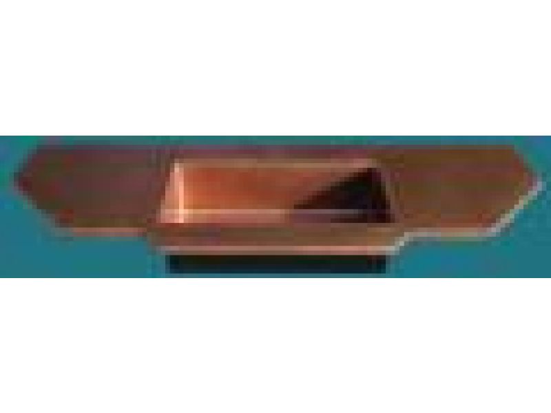 Copper countertop with marine bullnose edges, colu