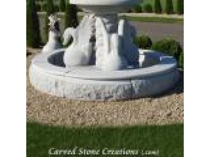 SUR-D96H14-R01, Round Rock-face Granite Fountain Surround
