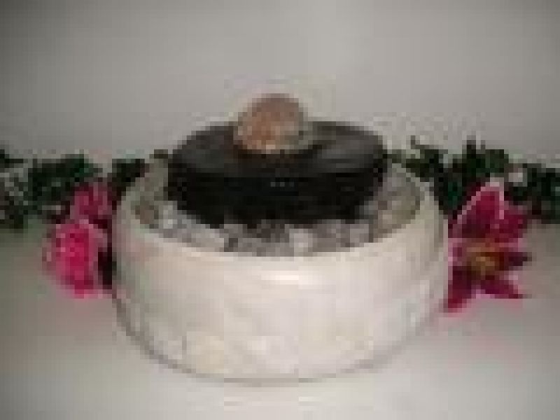 Floating Sphere Fountain Black Onyx With Light