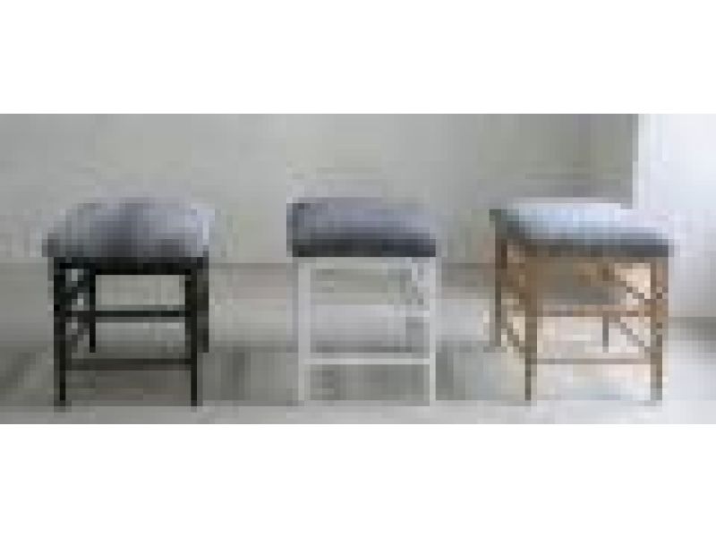 Faro stool in (from left to right) black tempera (