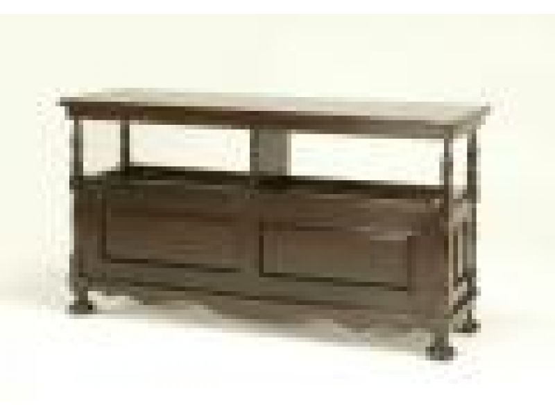 2955 Console Table with Mag azine Rack Mitered pla