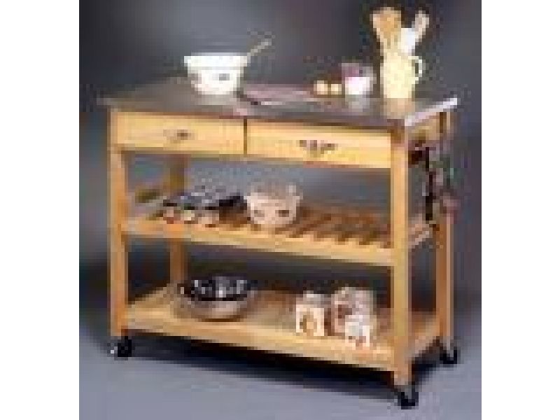 Solid Wood Top  Kitchen Cart