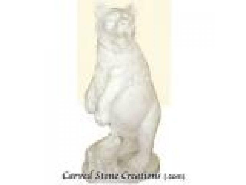 AST-129, ''Bear And Cub'' Hand-Carved Granite Animal Statue