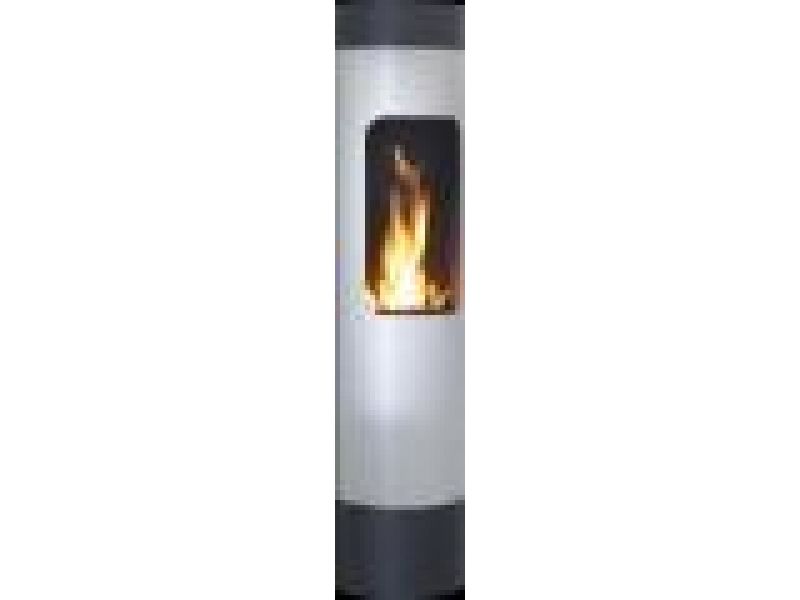 Euro-Chimo Stainless Steel No-VentEthanol Fireplace Wall Mount Cylinder