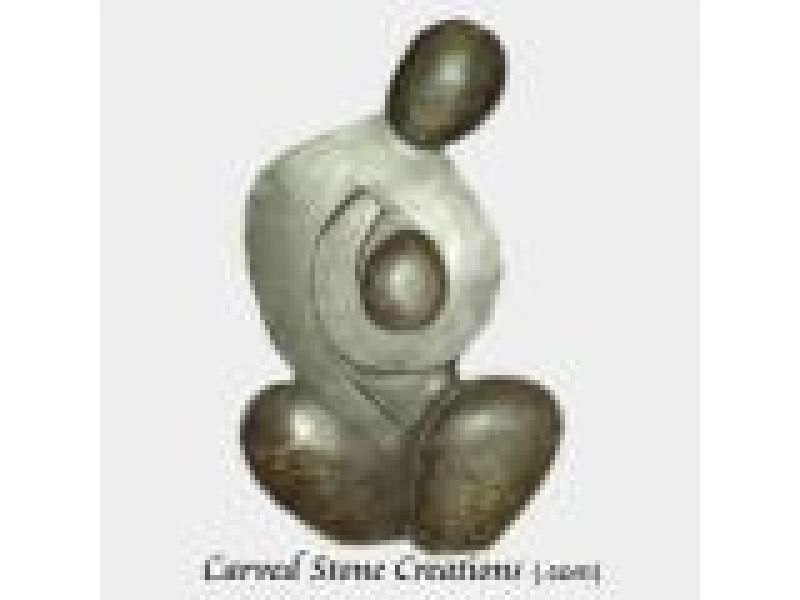 Mother and Child-Abstract Hand-Carved Limestone