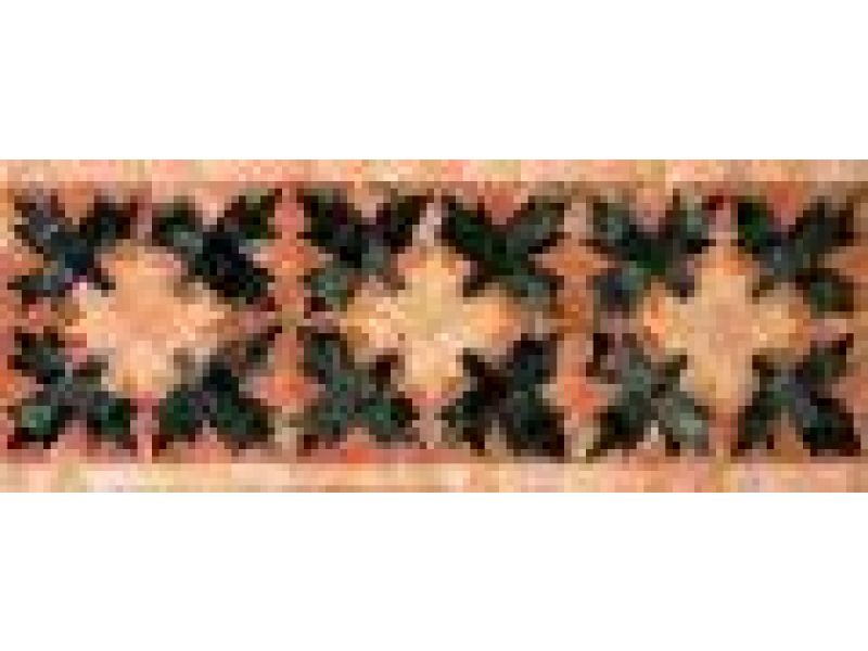 Stone Mosaics-6x15 Leaf & Berry 025